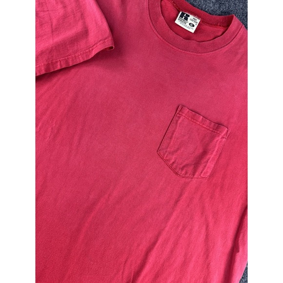 Russell Athletic Other - VTG Russell Athletic Pocket T Shirt XL Red Blank Pro Cotton Heavyweight